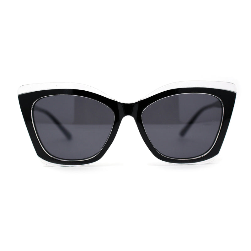 Womens Square Large Cat Eye Retro Plastic Sunglasses