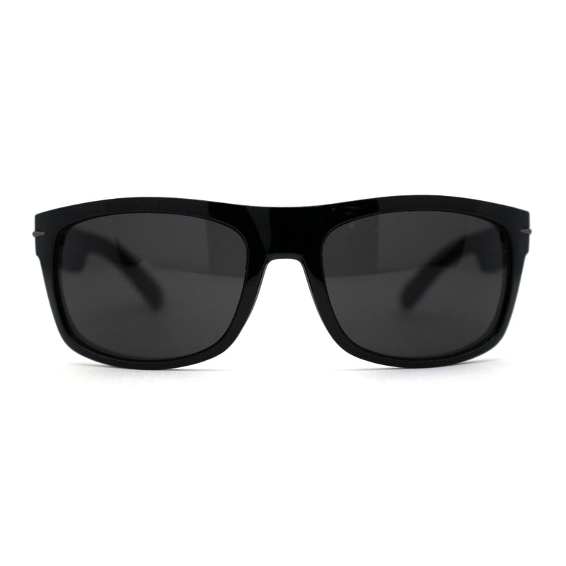 All Black OG Locs Gangster Rectangular Horned Sunglasses