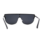 Womens Rhinestone Trim Flat Top Exposed Lens Metal Sunglasses