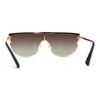 Womens Rhinestone Trim Flat Top Exposed Lens Metal Sunglasses