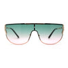 Womens Rhinestone Trim Flat Top Exposed Lens Metal Sunglasses