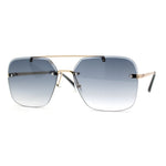 Retro Rimless Rectangle Bevel Lens Luxury Sunglasses