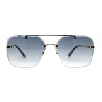 Retro Rimless Rectangle Bevel Lens Luxury Sunglasses