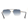 Retro Rimless Rectangle Bevel Lens Luxury Sunglasses