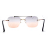 Retro Rimless Rectangle Bevel Lens Luxury Sunglasses