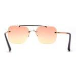 Retro Rimless Rectangle Bevel Lens Luxury Sunglasses