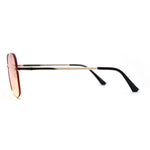 Retro Rimless Rectangle Bevel Lens Luxury Sunglasses