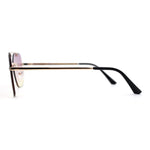 Retro Rimless Rectangle Bevel Lens Luxury Sunglasses