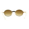 Heavy Rhinestone Trim OG Rapper Woodgrain Arm Oval Sunglasses