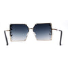 Leaf Rhinestone Rimless Rectangle Square Butterfly Sunglasses