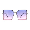 Leaf Rhinestone Rimless Rectangle Square Butterfly Sunglasses