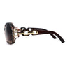 Womens Luxury Rhinestone Jewel Trim Metal Chain Arm Sunglasses