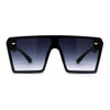 Womens Square Flat Top Racer Exposed Lens Boyfriend Sunglasses