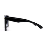 Womens Square Flat Top Racer Exposed Lens Boyfriend Sunglasses