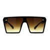 Womens Square Flat Top Racer Exposed Lens Boyfriend Sunglasses