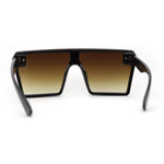 Womens Square Flat Top Racer Exposed Lens Boyfriend Sunglasses