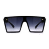 Womens Square Flat Top Racer Exposed Lens Boyfriend Sunglasses