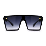 Womens Square Flat Top Racer Exposed Lens Boyfriend Sunglasses