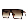 Womens Square Flat Top Racer Exposed Lens Boyfriend Sunglasses