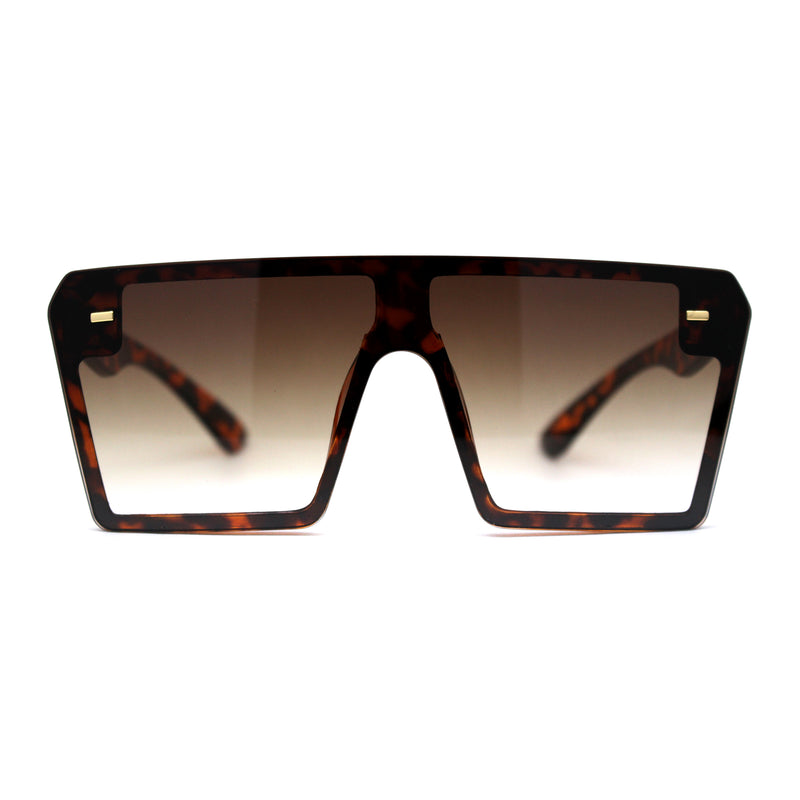 Womens Square Flat Top Racer Exposed Lens Boyfriend Sunglasses