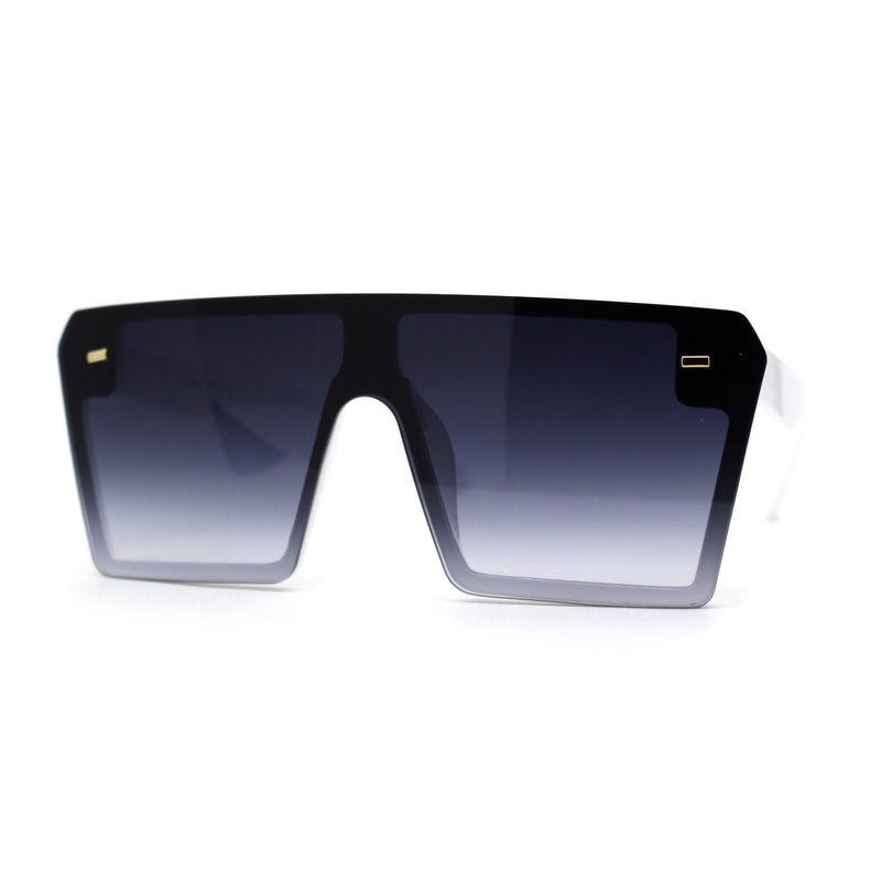 Womens Square Flat Top Racer Exposed Lens Boyfriend Sunglasses