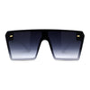 Womens Square Flat Top Racer Exposed Lens Boyfriend Sunglasses