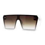 Womens Square Flat Top Racer Exposed Lens Boyfriend Sunglasses