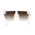 Womens Square Flat Top Racer Exposed Lens Boyfriend Sunglasses