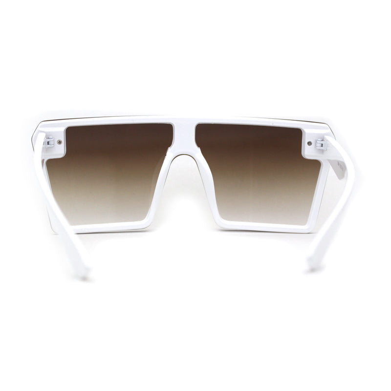 Womens Square Flat Top Racer Exposed Lens Boyfriend Sunglasses