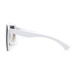 Womens Square Flat Top Racer Exposed Lens Boyfriend Sunglasses