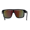 Mens 80s Futuristic Robotic Shield Sport Horn Rim Sunglasses