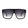 Mens 80s Futuristic Robotic Shield Sport Horn Rim Sunglasses