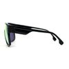 Mens 80s Futuristic Robotic Shield Sport Horn Rim Sunglasses