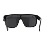 Mens 80s Futuristic Robotic Shield Sport Horn Rim Sunglasses