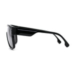 Mens 80s Futuristic Robotic Shield Sport Horn Rim Sunglasses