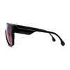 Mens 80s Futuristic Robotic Shield Sport Horn Rim Sunglasses