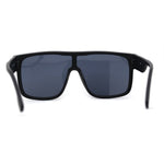 Mens 80s Futuristic Robotic Shield Sport Horn Rim Sunglasses