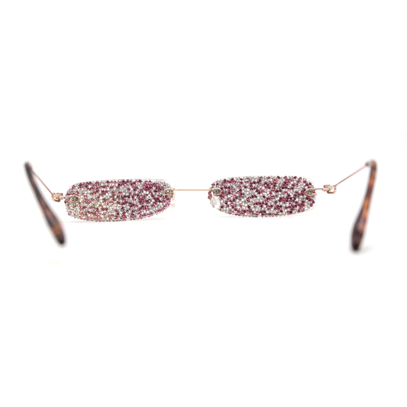 Full Opaque Rhinestone Lens Jewelry Eyeglasses NOT SEE THROUGH