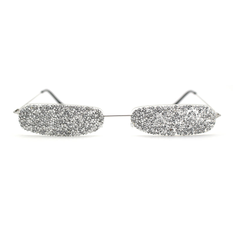 Full Opaque Rhinestone Lens Jewelry Eyeglasses NOT SEE THROUGH