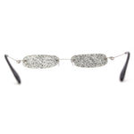 Full Opaque Rhinestone Lens Jewelry Eyeglasses NOT SEE THROUGH