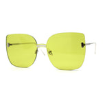 Womens Oversize Rimless Solid Shield Butterfly Diva Sunglasses