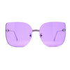 Womens Oversize Rimless Solid Shield Butterfly Diva Sunglasses