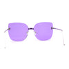 Womens Oversize Rimless Solid Shield Butterfly Diva Sunglasses