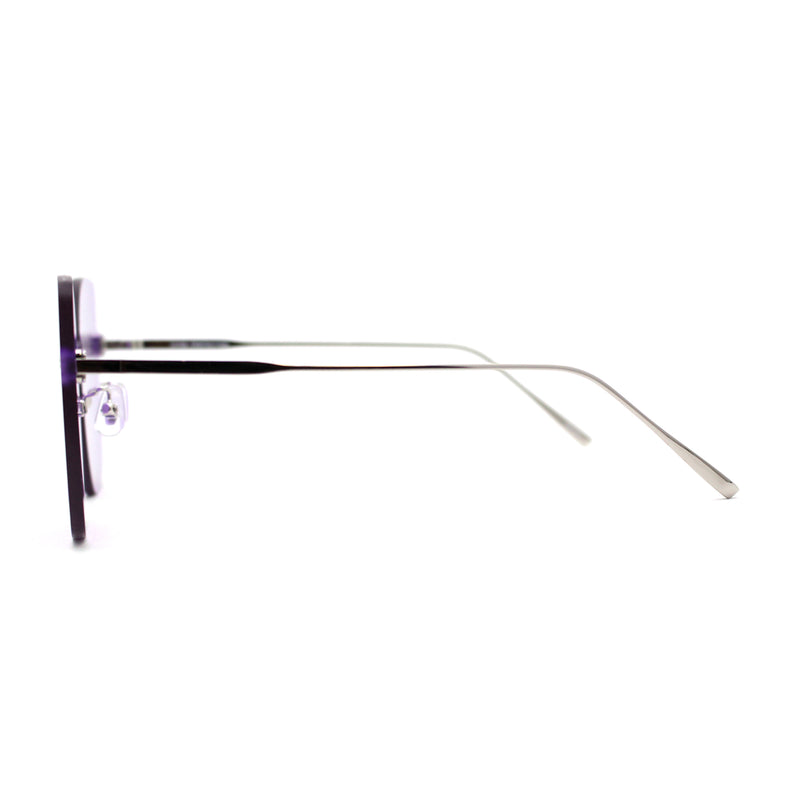 Womens Oversize Rimless Solid Shield Butterfly Diva Sunglasses