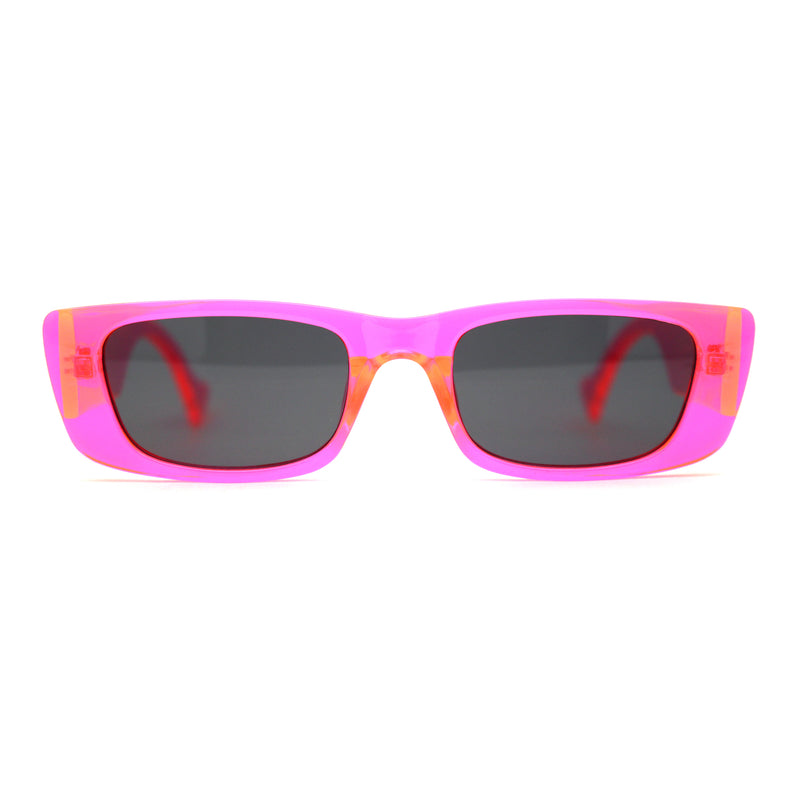 Neon Pop Color Mod Square Rectangle Retro Sunglasses