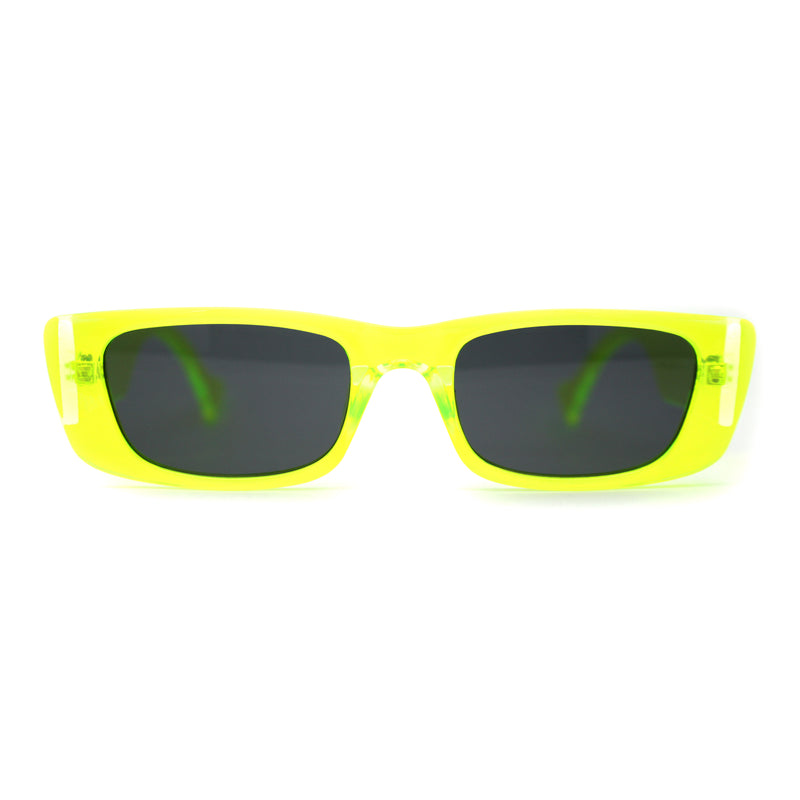 Neon Pop Color Mod Square Rectangle Retro Sunglasses