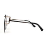 Luxurious Oversize Rimless Shield Flat Top Mobster Sunglasses