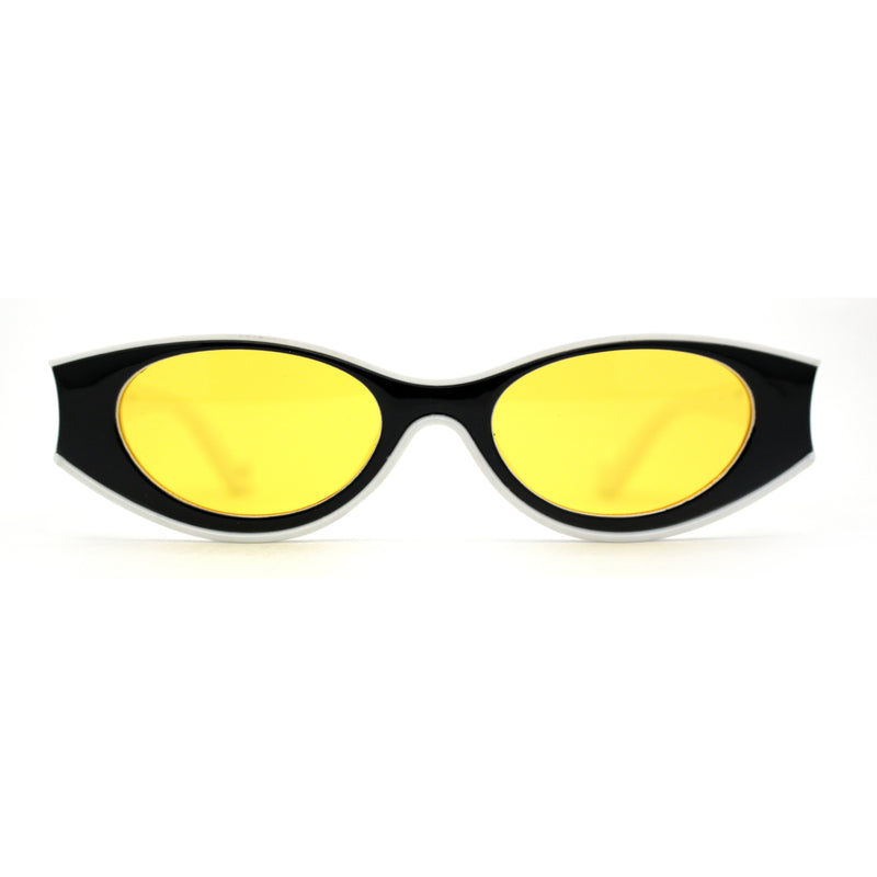 Concave Thick Plastic Frame Clout Style Oval Sunglasses