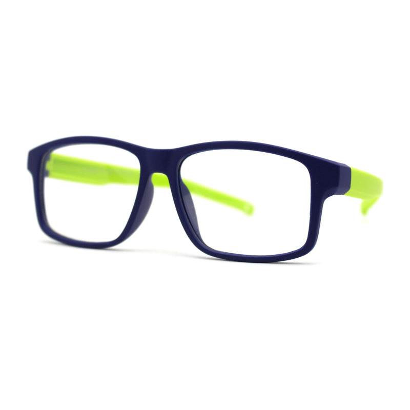 Kids Crushproof Flexible Rubber Rectangle Blue Light Filter Computer Glasses