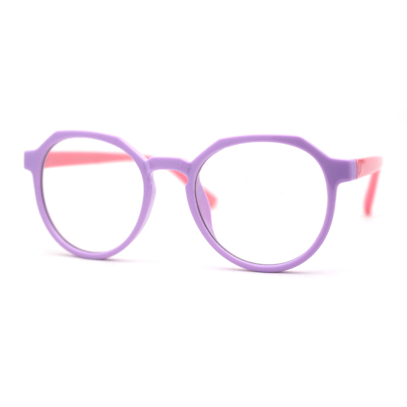 Kid Girls Flexible Rubber Geometric Keyhole Blue Light Filter Computer Glasses